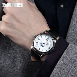 Odporne Moda 30M Woda Oryginalny skórzany pasek Mężczyźni Strap Watch 5ATM Japonia MOVT