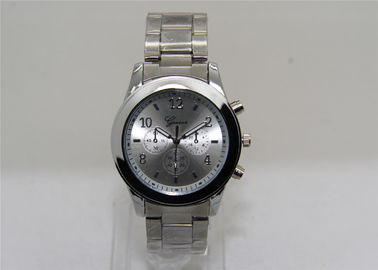 Stop cynkowy metalu Round Wrist Watch Analog z paskiem ze stali nierdzewnej