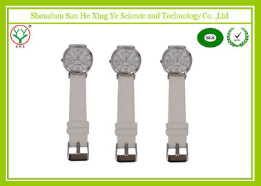 Biały Watchband 1 - 3 ATM Pasek silikonowe zegarki dla pań wytłoczonym logo