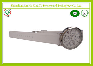 Biały Watchband 1 - 3 ATM Pasek silikonowe zegarki dla pań wytłoczonym logo