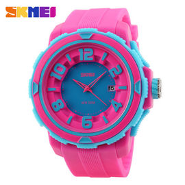 Outdoor Sport Kolorowe plastikowe kwarcowy zegarek 3 ATM Rose Red na dziewczynę