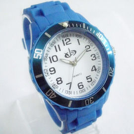 Klasyczny Niebieski Dial Mężczyźni Silicone Quartz Watch Ice 43mm bez daty