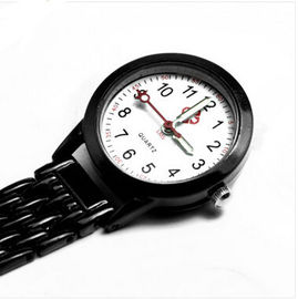 Fancy Czarny stainess Steel Quartz Nurse Fob Watch / Gel Z nadrukiem logo