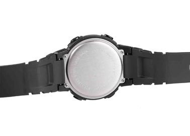 PU Case Anti - wstrząs Czarny LCD Wodoodporna Sport Watch / Mens Wrist Watch