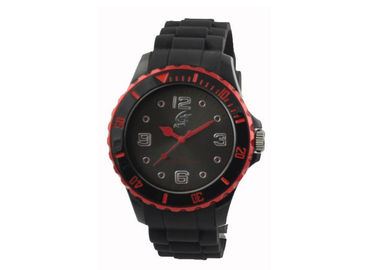 Unisex Silicone Nadgarstek zegarek Trzy koralika zespołu srebrem Up numer