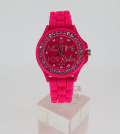 Nastoletni Roses Red Silicone Nadgarstek Watch Mała okrągła twarz Promocja Zegarek dla dziewczyn
