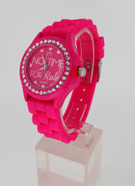Nastoletni Roses Red Silicone Nadgarstek Watch Mała okrągła twarz Promocja Zegarek dla dziewczyn