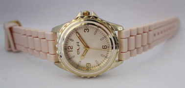 Wodoodporny White Dial Wzór Silikon kwarcowy zegarek dla dziewczyn, LOGO dostosowane na tarczy