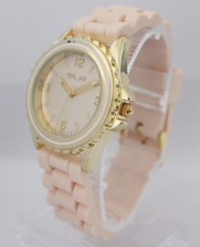 Wodoodporny White Dial Wzór Silikon kwarcowy zegarek dla dziewczyn, LOGO dostosowane na tarczy