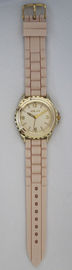 Wodoodporny White Dial Wzór Silikon kwarcowy zegarek dla dziewczyn, LOGO dostosowane na tarczy
