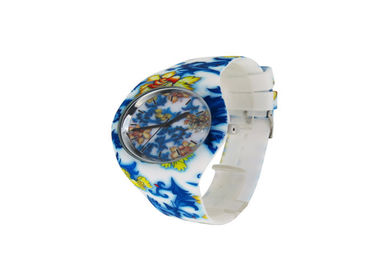 Kwiat Druk Silicone Nadgarstek zegarek Wodoszczelność Unisex zegarek kwarcowy