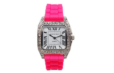 Lady 1 ATM kwarcowy zegarek Bling Diamentowa zegarki Silicone Watchband
