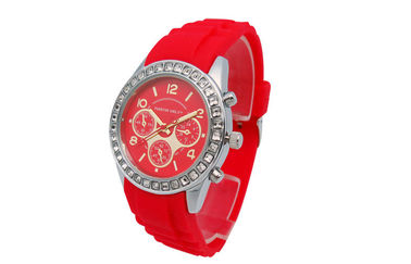 Red Silicone Nadgarstek zegarka kobiet Japonia MOVT kwarcowy analogowy zegarek