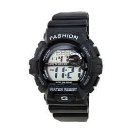 Odkryty dla dorosłych Czarny Pasek Cyfrowy Wrist Watch 24 godzinny system, Wodoszczelność