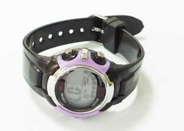 Czarny cyfrowego Silicone Jelly Watch / EL Sports Watch / Wielofunkcyjny cyfrowy zegarek 3ATM