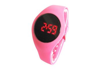 Dziewczyny Różowy Ładny LED Cyfrowy Wrist Watch Chronograph z PU Buckle